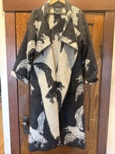 Vintage Lillian Design Of Norway Berger plaid 100% Wool Blanket Coat Seagulls picture