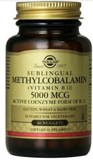 Sublingual Methylcobalamin (Vitamin B12) by Solgar, 60 nuggets 5000 mcg Exp2029+ picture
