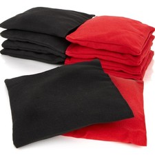 RAINFLOW 8 PCS Cornhole Bags - Bean for 6x6 inch, Black and red picture