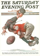 1925 NOV 21 Football Tackle NORMAN ROCKWELL SATURDAY EVENING POST COVER PRINT picture