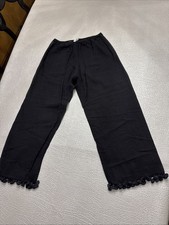 Dosa Women’s Black Khadi Cotton Pants With Pompoms Size 2  picture