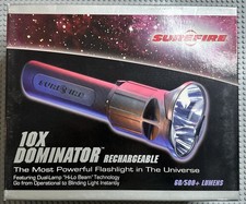 SureFire 10X Dominator Rechargeable NOS Never Used Open Box Vintage Model 10X911 picture