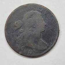1803 1c Draped Bust Large Cent Circulated Nice Type Early US Copper *W83 picture
