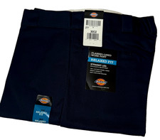 NWT Dickies Flannel Lined Mens Work Pants 36x32 Navy Blue Relaxed Fit picture