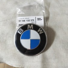 GENUINE BMW Hood Trunk Emblem Roundel w/ Grommets INCL.- 82mm (OEM# 51148132375) picture