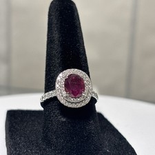 GIA 1.83 CT No-Heat Kashmir Ruby 0.61ct Diamond Ring Size 6.5 picture