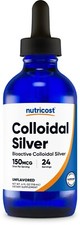 Nutricost Colloidal Silver 4oz 150mcg - Cobalt Blue Glass Bottles, Bio-Active picture