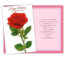 Happy Birthday For The One I Love Romantic SW Greeting Card Wife Girlfriend Him picture