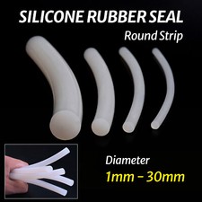 Silicone Rubber Cord White Round Strip Solid Rubber Strip Sealing Strip 1MM-30MM picture