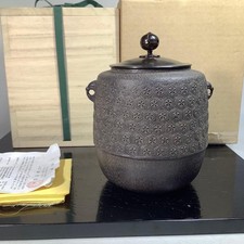 Masamitsu Kikuchi Tortoiseshell Natsume Chagama Tea Kettle Japan picture