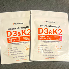 True Nutra Extra Strength D3 10,000 IU + K2 300 mcg Softgels, 30 Count picture