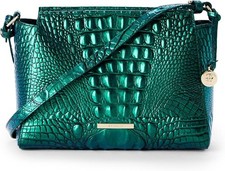 $225. Brahmin Hillary Cross Body Women's Handbags Mystic Green Leather Gold picture