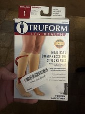 Truform Compression Stockings White 8845 XLarge Below the Knee Closed Toe 30-40 picture