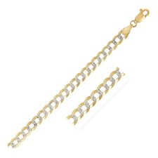 14k Two Tone Gold Pave Curb Chain (3.60 mm) picture