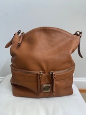 Dooney & Bourke Dillen Pocket Sac Hobo Tan Pebbled Leather Shoulder Bag Large picture