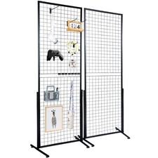 Uimoso 2' x 5.6' Grid Wall Panels Tower 2 Packs Wire Gridwall Display Racks picture
