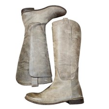 Frye Paige 9.5B Burnished Gray tall leather riding boots equestrian 77535 boho picture
