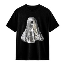 Retro 70s Disco Ball Ghost Spooky Halloween Aesthetic Spooky Ghost T-Shirt picture