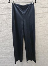 New Reformation Gale Satin Mid Rise Bias Pant Midnight Size S picture