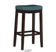 Linon Concord Padded Faux Leather Barstool Blue picture