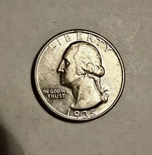 1935-S Washington Silver Quarter Uncirculated/AU great frosty luster picture