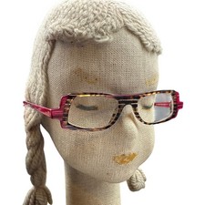 Vintage Theo Mango Eyeglasses Tortoise Pink Architectural Frame Belgium Women KC picture