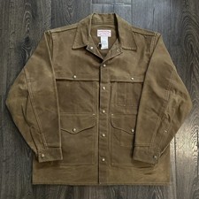 Vintage Filson Tin Cloth Cruiser Jacket 42 Oil Waxed Canvas Cotton Coat Lot 60 picture