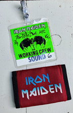 Vintage IRON MAIDEN Lot 1992 Fear Of The Dark Crew Pass & Deadstock Nylon Wallet picture