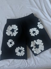 Authentic DENIM TEARS Men's Black White Floral Shorts Small Shop Display Piece picture