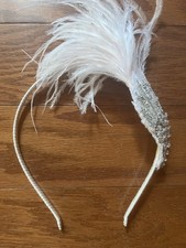 Tutu Du Monde Girl's Headband Pink Sequin ￼ Ostrich Feathers Fantail Retails $85 picture