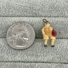 Vintage 1930s 1950s Baseball Player Catcher Celluloid Gumball Charm Prize #63985 picture