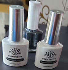 Born Pretty Watercolor Nail Gel & Transfer Foil Glue Kit Set White/Black 10ml picture