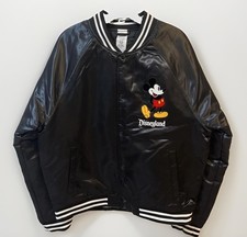 Disneyland Retro Mickey Mouse Bomber Letterman Jacket Black Size XL Disney Parks picture