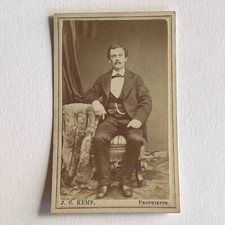 Antique CDV Photograph Dapper Man Mustache Great Flying Gallery Sacramento CA picture