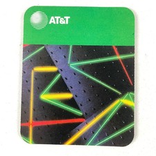 Vintage AT&T Mousepad Retro 90s Neon Laser Grid Geometric Tech Promo 8x10 picture