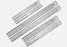 3Pcs Stainless Steel Ruler Set 6 8 12 Inch Metal Ruler with Inch and Metric New picture
