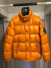 Moncler Genius 1952 Dervaux Orange Laque Shiny Down Puffer Jacket Size 2 Medium picture