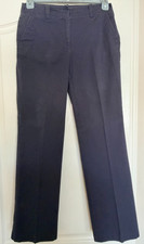 Talbots Womens 4 Blue Wide Ankle Stretch Twill Pant picture