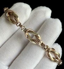 Vintage Gold Filled Braided Link Bracelet Two Tone 7.25” 1/20 12k Yellow & Rose picture