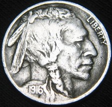 Nice Original 1916-P BUFFALO NICKEL 5¢ FREE S&H LD104NK picture