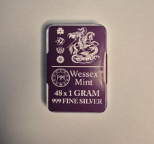 48 x 1-GRAM SILVER BARS--Wessex Mint George & the Dragon--48g Total .999 Silver picture