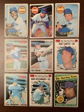 1969–70 Topps MLB Baseball CHICAGO CUBS Star CARDS(9)Ernie Banks/Santo/Holtzman picture