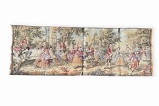 Vintage EUROPEAN Loom Tapestry Garden Scene Rococo Style 4'7