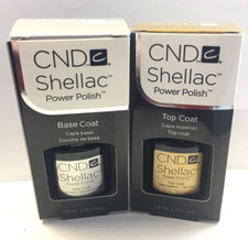 CND Shellac Original Gel Top Coat Base Coat 0.25oz Duo Pack Gel UV Soak Off picture