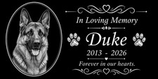 Personalized Pet Stone Memorial Grave Marker Granite Plaque Human headstone Dog picture