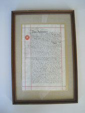 INDENTURE Middlesex Deed Dept. England Rare Custom Framed w/ Linen & GoldtoneMat picture