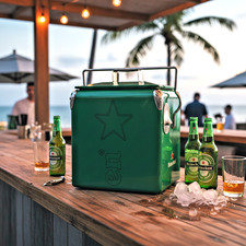 Heineken 14Qt Metal Cooler Box, The Backyard & Tailgating Party Staple with Beer picture