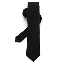 Yolev Black Tie Men's Ties Solid Uniform Pre-tied Adjustable Neck Strap Tie picture