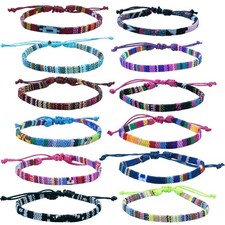 12 Friendship Woven Bracelets for Teens Women & Men-Asst Colors picture