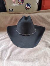 Resistol Cowboy Western Hat 5X Beaver Black Cattleman Long Oval  7.0 picture